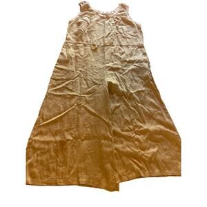 Flax linen jumper jumpsuit tan boho minimalist artsy cottagecore lagenlook Lg